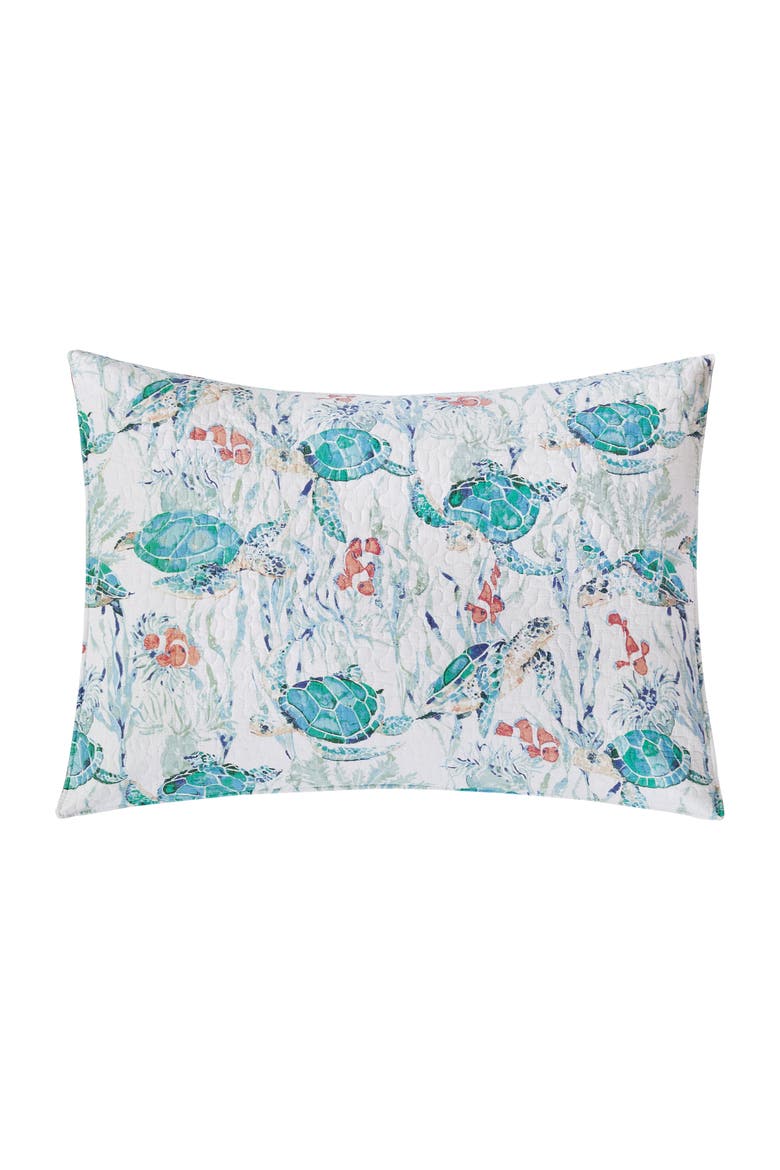 Sea Turtle Cove Cotton Quilt Set  - Reversible and Machine Washable, Alternate, color, Blue
