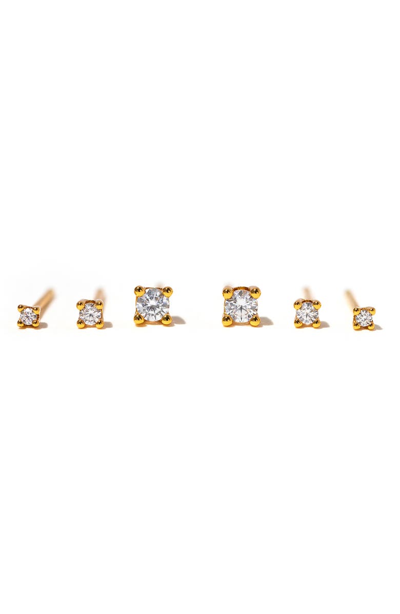 Girls Crew Classic Radiance Set of 3 Stud Earrings, Alternate, color, Gold