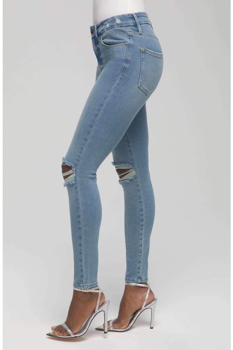 Good Legs High Waist Ripped Ankle Skinny Jeans, Alternate, color, BLUE523