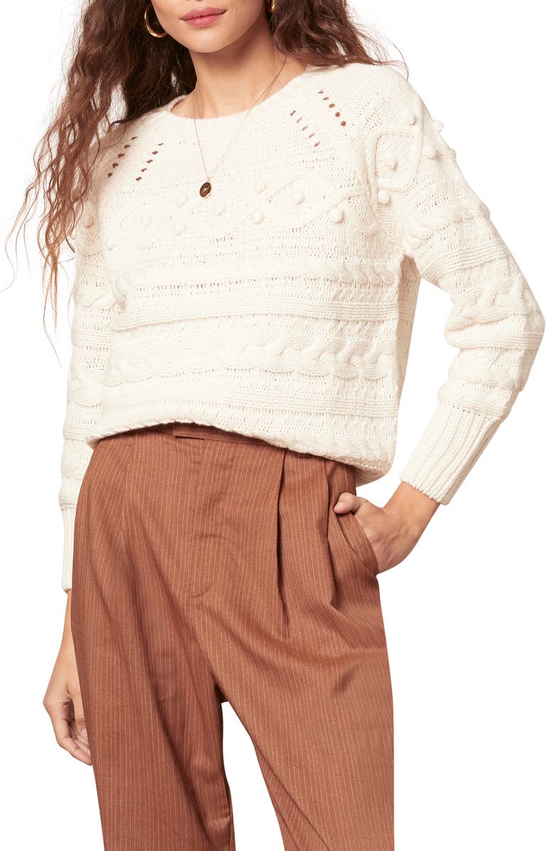 BB Dakota by Steve Madden BB Dakota Doing the Most Cable Knit Sweater, Main, color, 