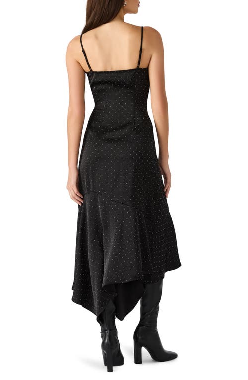 Steve Madden Lucille Asymmetric Slipdress In Black