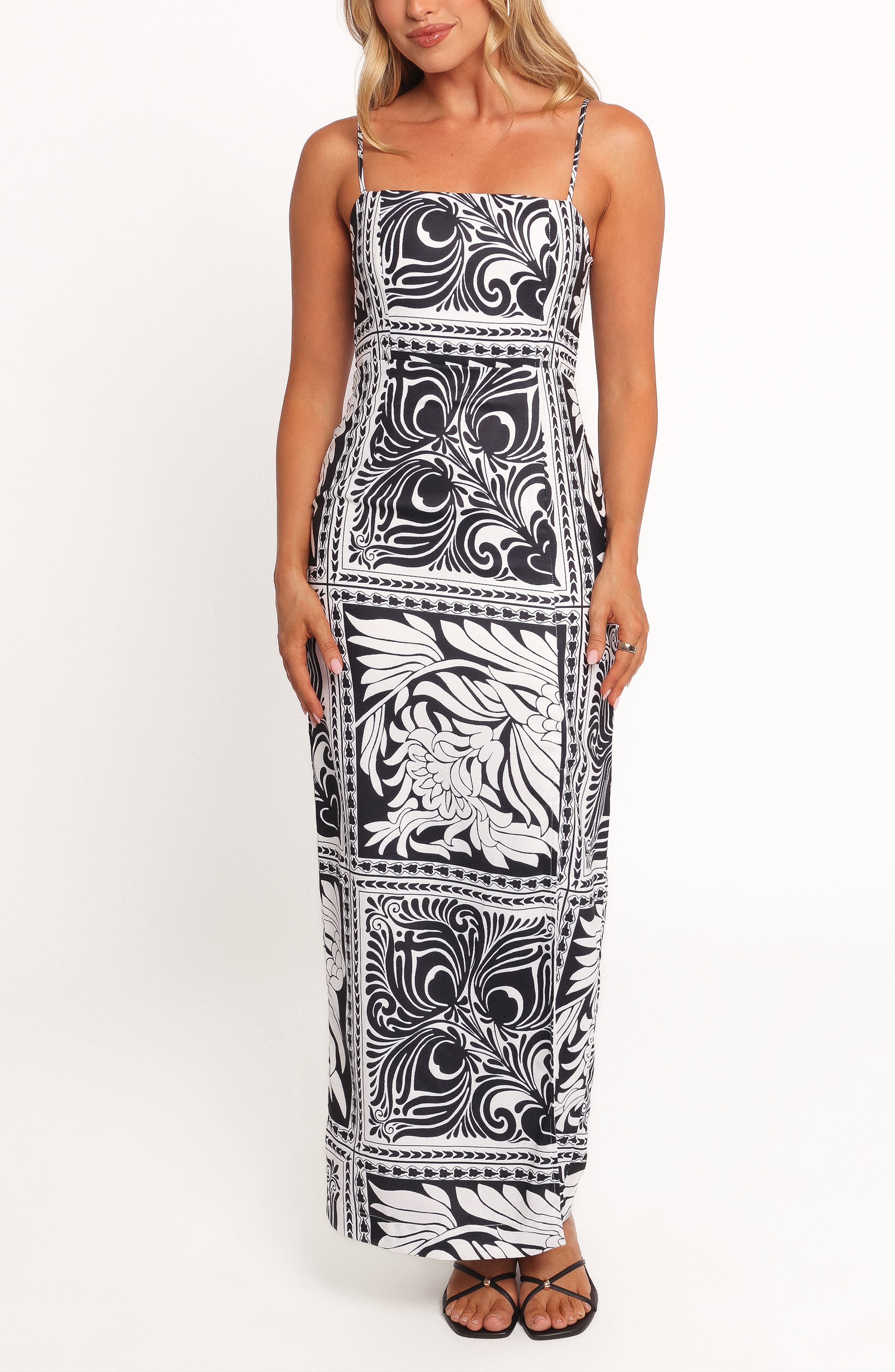 Petal & Pup Riley Printed Linen Blend Midi Sundress