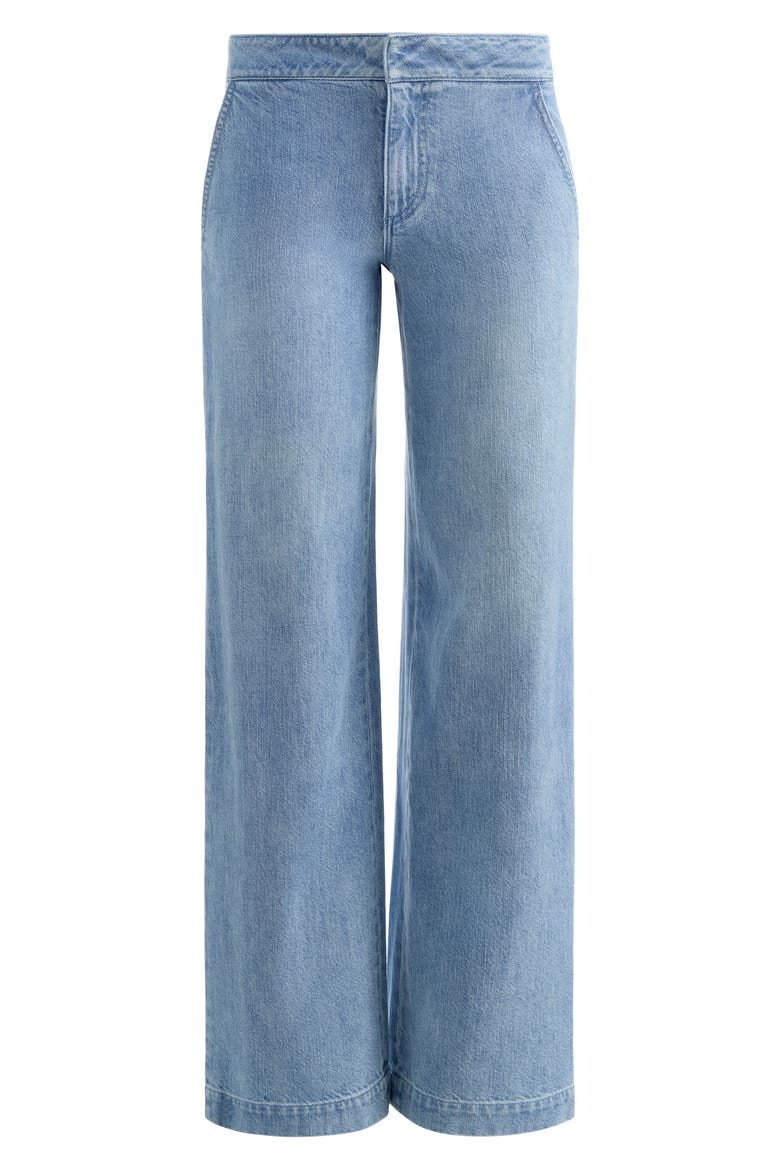 Xnder Racing Stripe Wide Leg Jeans, Alternate, color, EDIE WASH OFF WHITE CHILI PEPP