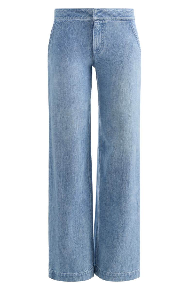 Alice + Olivia Xnder Racing Stripe High Waist Wide Leg Jeans, Alternate, color, Edie Wash Off White Chili Pepp