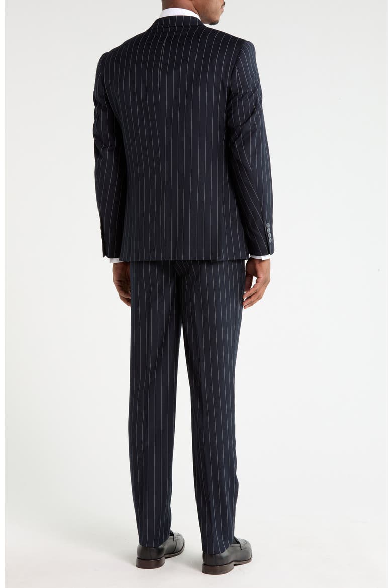 Pinstripe Peak Lapel Two-Piece Suit, Alternate, color, NAVY