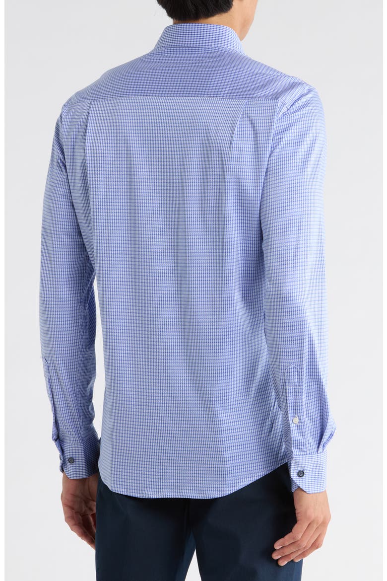 Slim Fit Houndstooth Dress Shirt, Alternate, color, NAVY