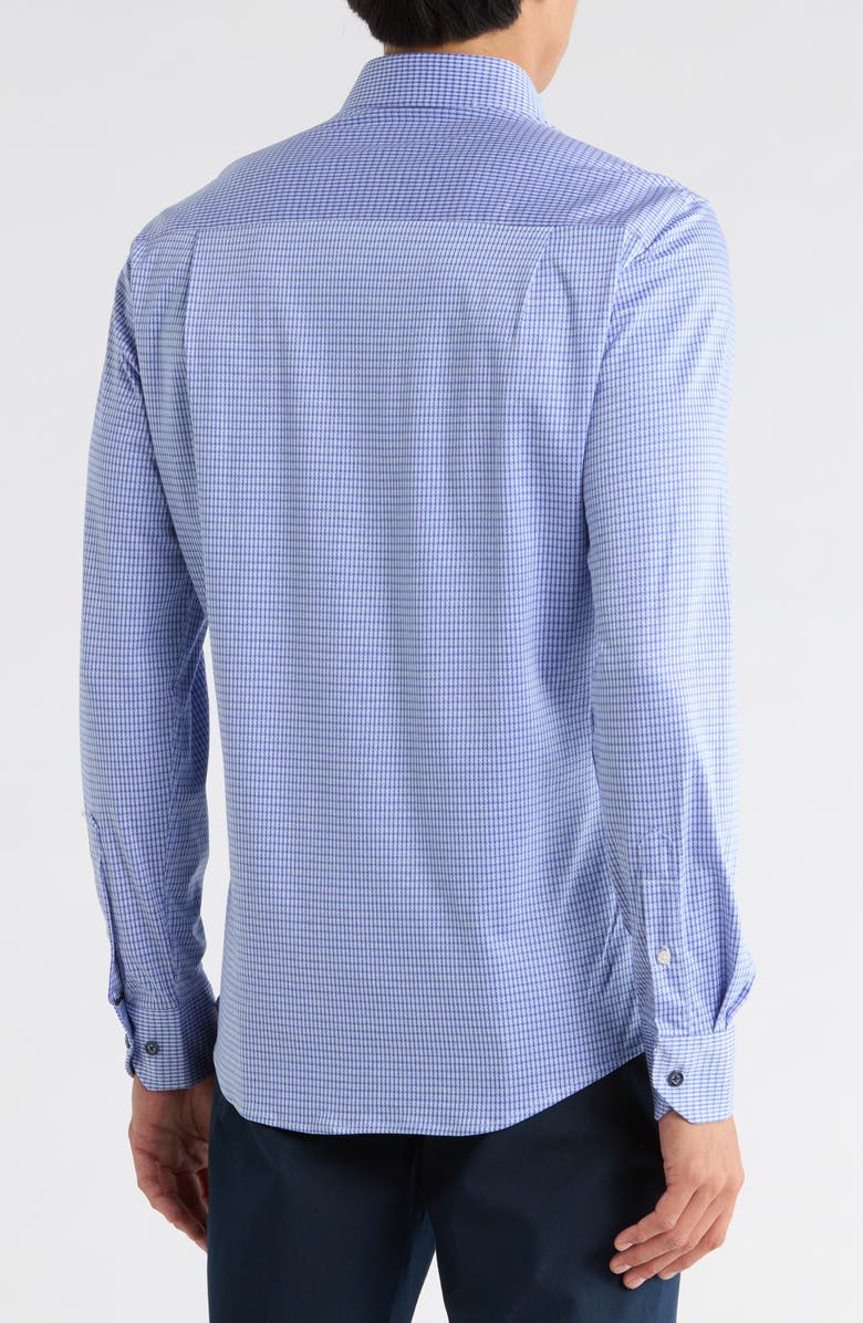 Duchamp Slim Fit Houndstooth Dress Shirt, Alternate, color, Navy