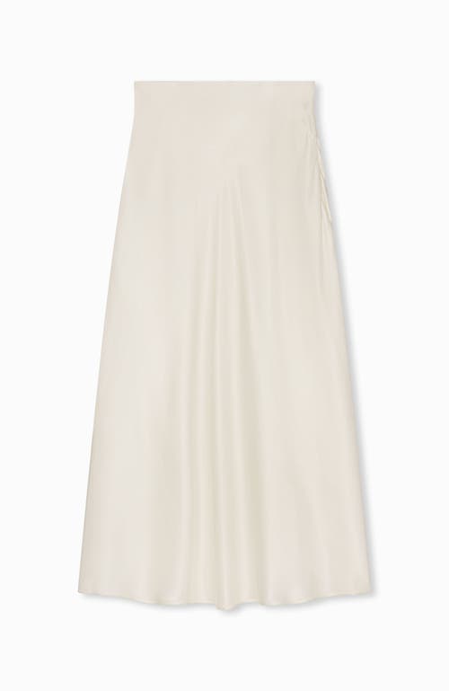 Co Bias Cut Slip Skirt In White