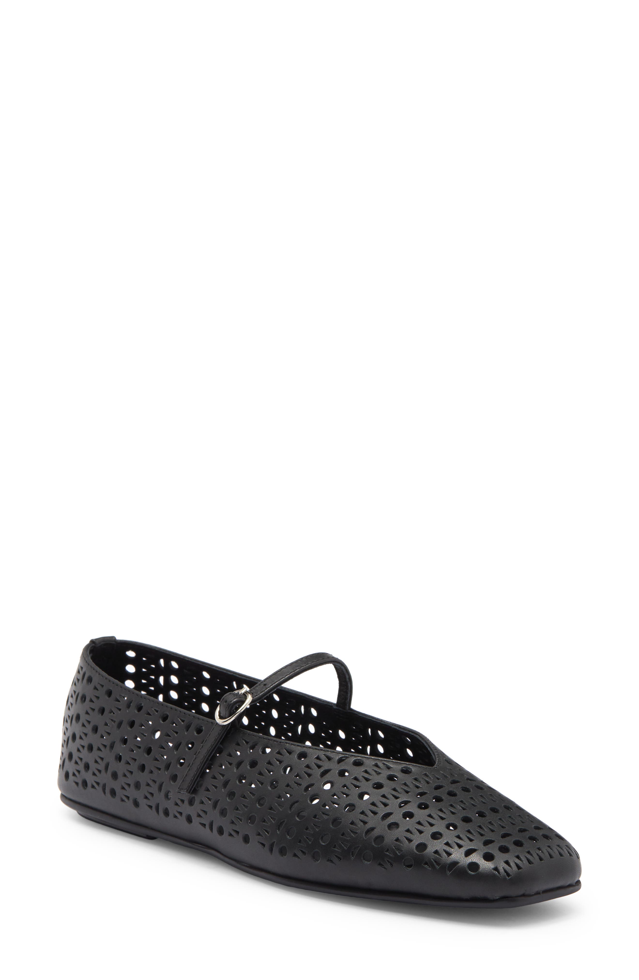 Jeffrey Campbell Khloe Perforated Square Toe Flat