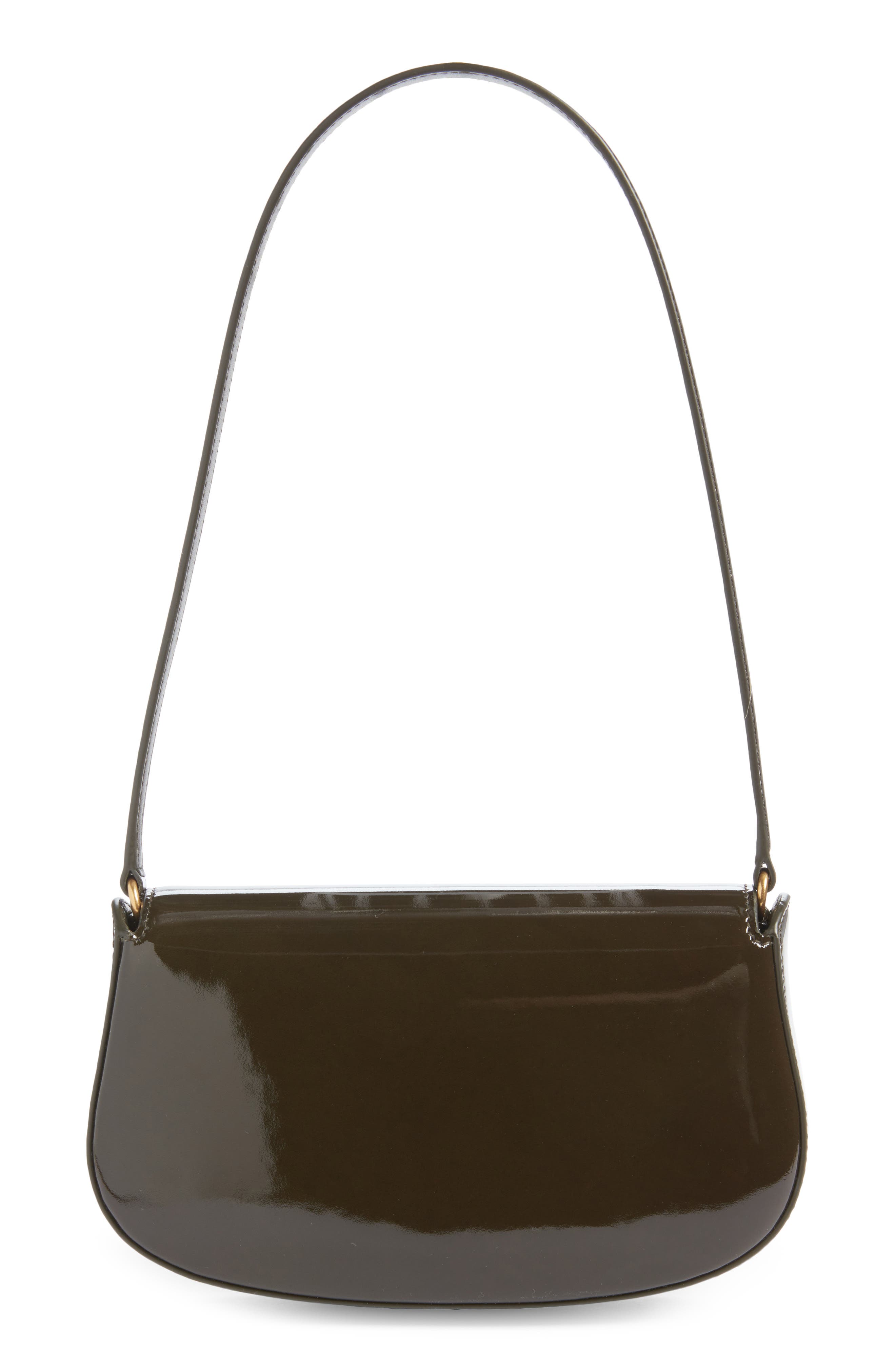 Saint Laurent Mini Voltaire Patent Leather Shoulder Bag, Alternate, color, Vineyard Green