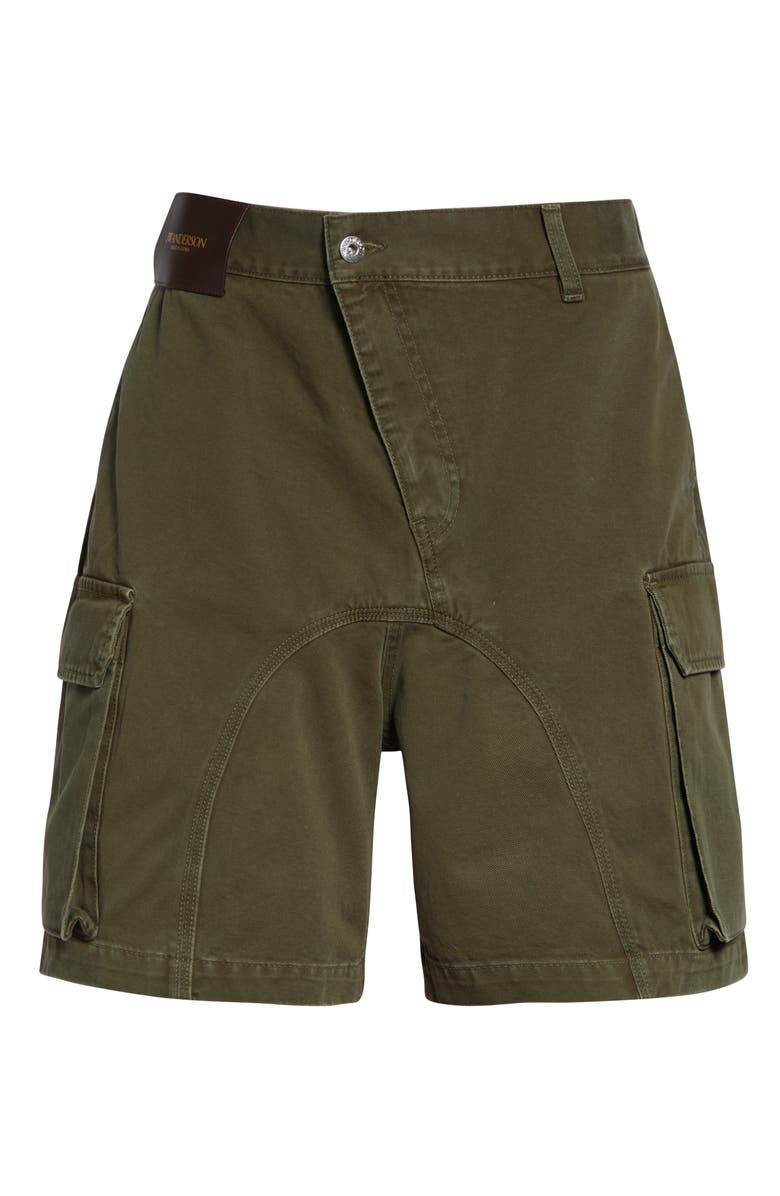JW Anderson Twisted Cotton Cargo Shorts, Main, color, Khaki