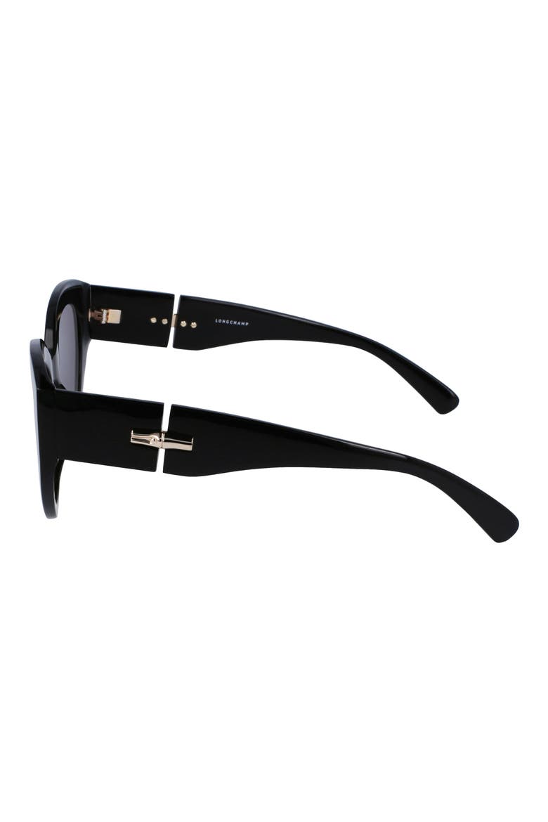 Roseau 54mm Gradient Cat Eye Sunglasses, Alternate, color, BLACK