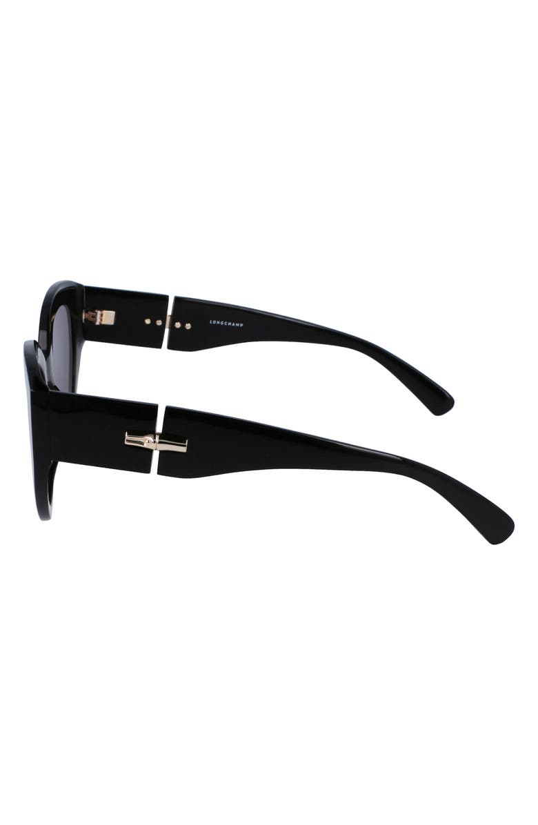 Longchamp Roseau 54mm Gradient Cat Eye Sunglasses, Alternate, color, Black