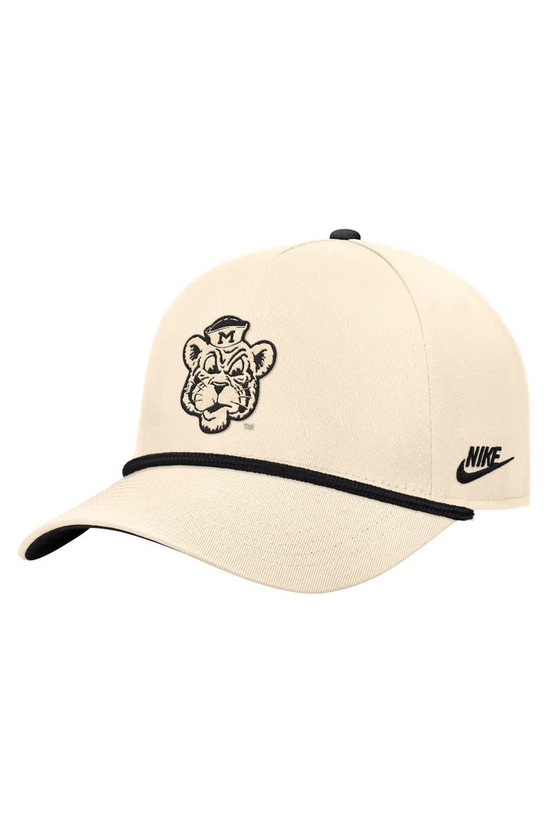 Men's Nike Natural Missouri Tigers Vintage Rope Rise Adjustable Hat, Alternate, color, Natural