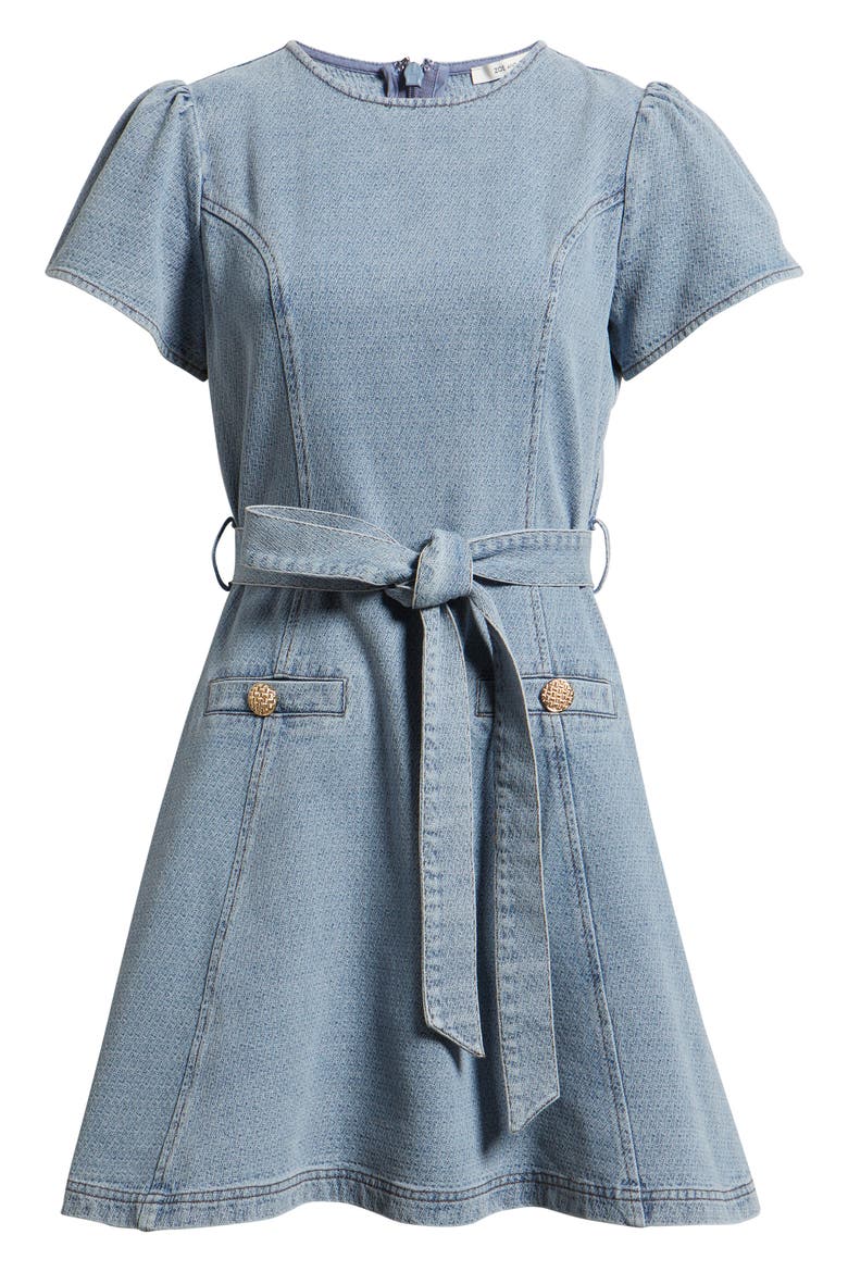 Denim Minidress, Alternate, color, DENIM