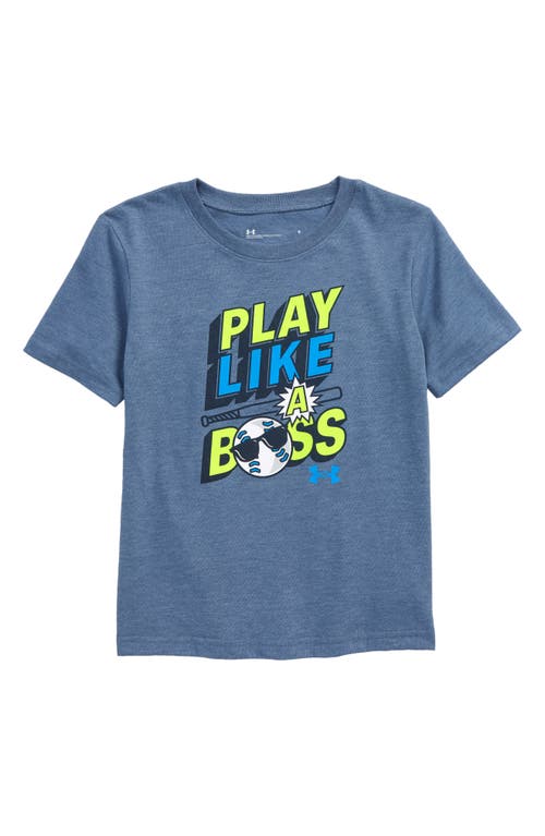 Under Armour Kids' Play Like A Boss Graphic Tee in Mineral Blue 