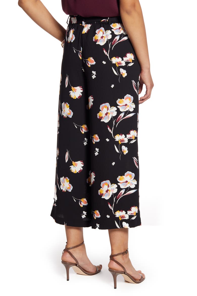 Wide Leg Crop Pants, Alternate, color, BLACK JESSICA FLORAL