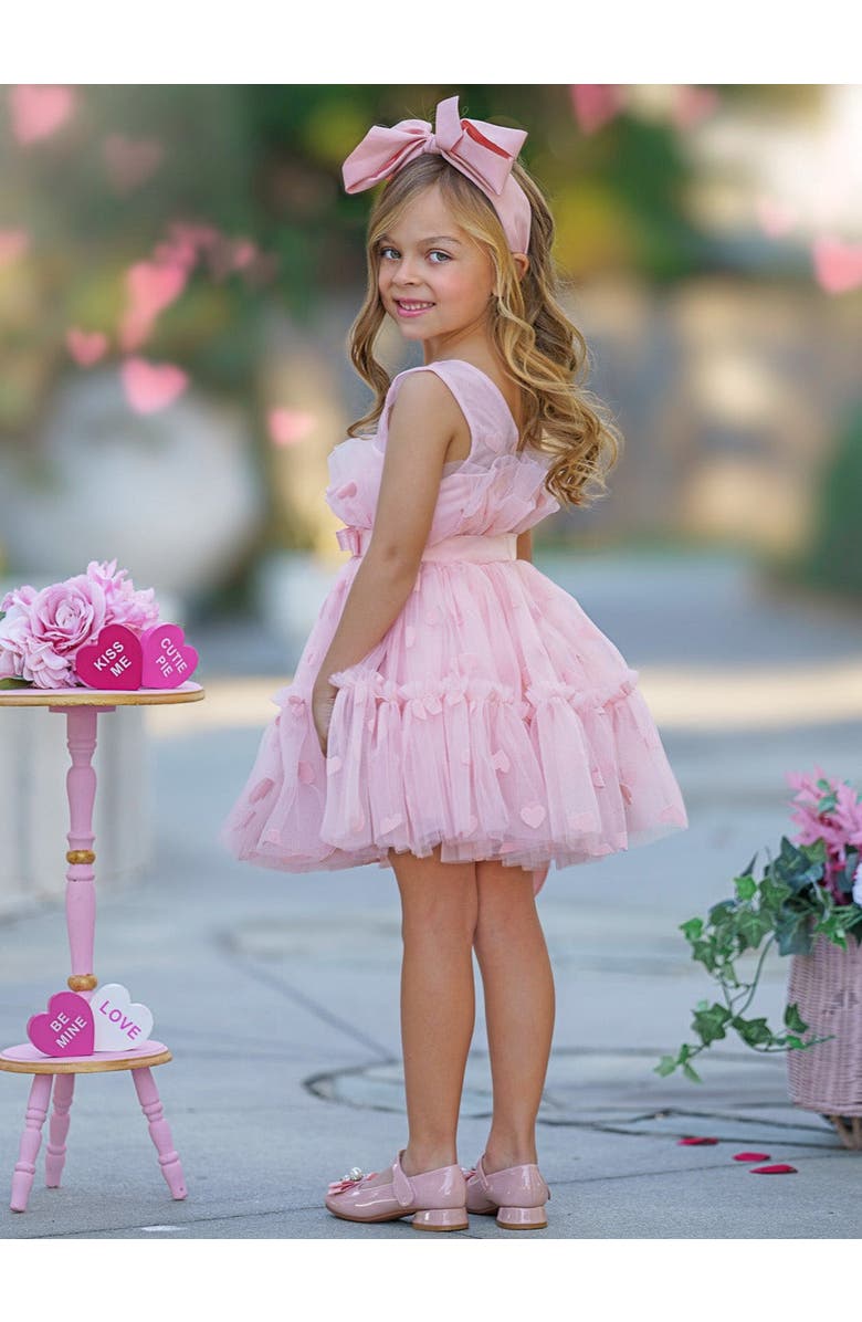 Mia Belle Girls Girls Sweetheart Chic Fanned Tulle Dress, Alternate, color, Pink