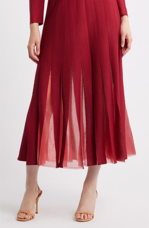 Misook Fit & Flare Long Sleeve Dress In Red