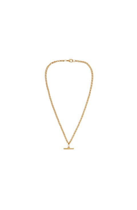 1990s Vintage Belcher Chain Necklace With T-bar
