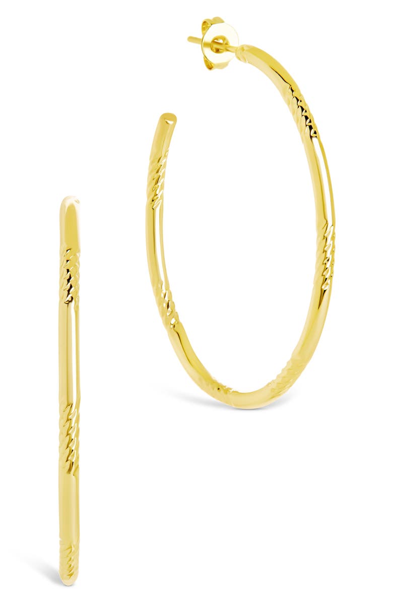 Sterling Forever Sierra Thin Hoop Earrings, Main, color, Gold
