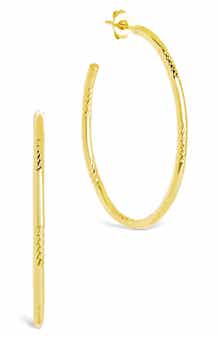 Sterling Forever Sierra Thin Hoop Earrings