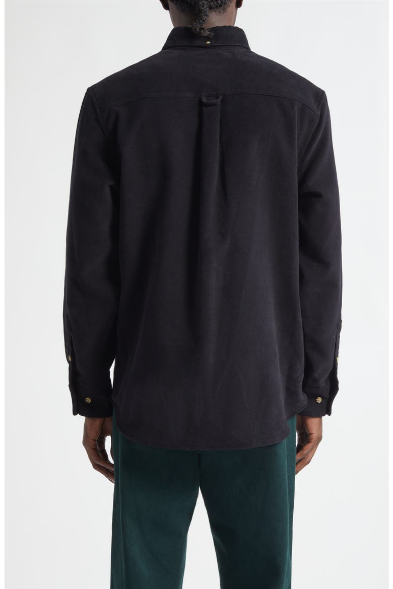 Cotton Moleskin Button-Down Shirt, Alternate, color, BLACK