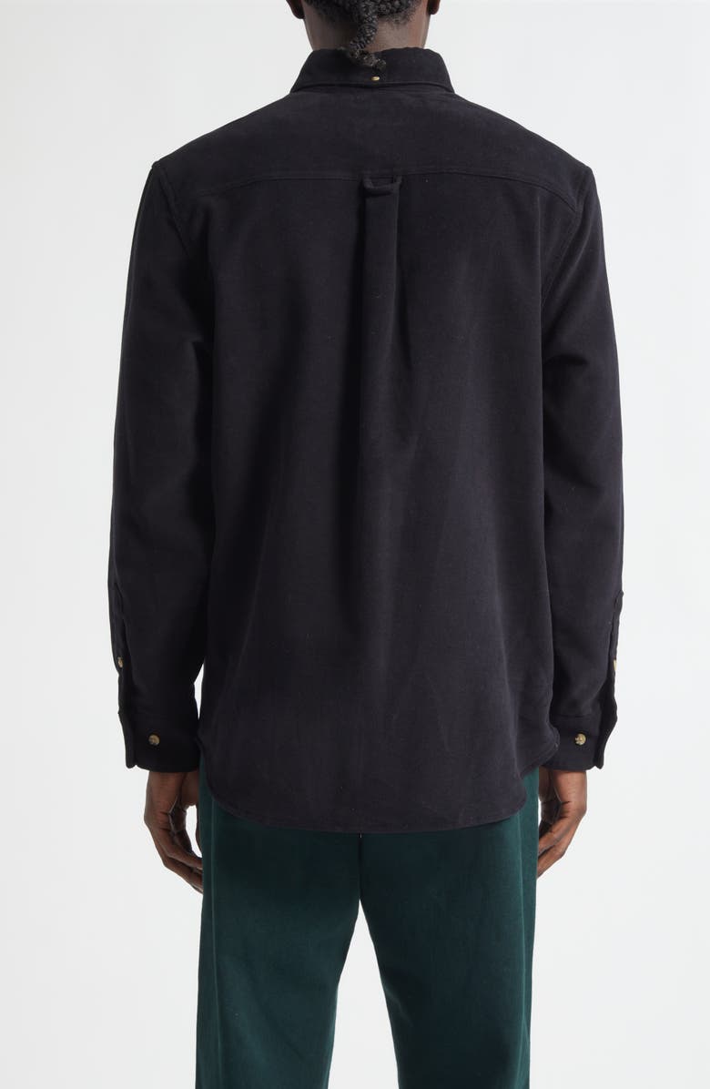 Noah Cotton Moleskin Button-Down Shirt, Alternate, color, Black