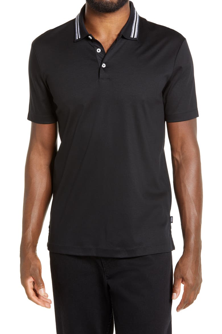 Piket Tipped Collar Polo, Main, color, BLACK