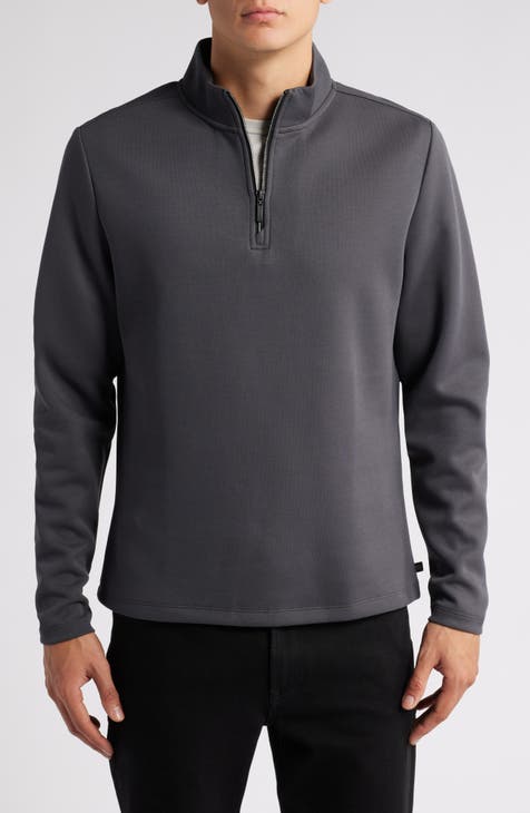 1901 Mens Nordstrom Charcoal Gray Pullover store Quarter Zip Sweater