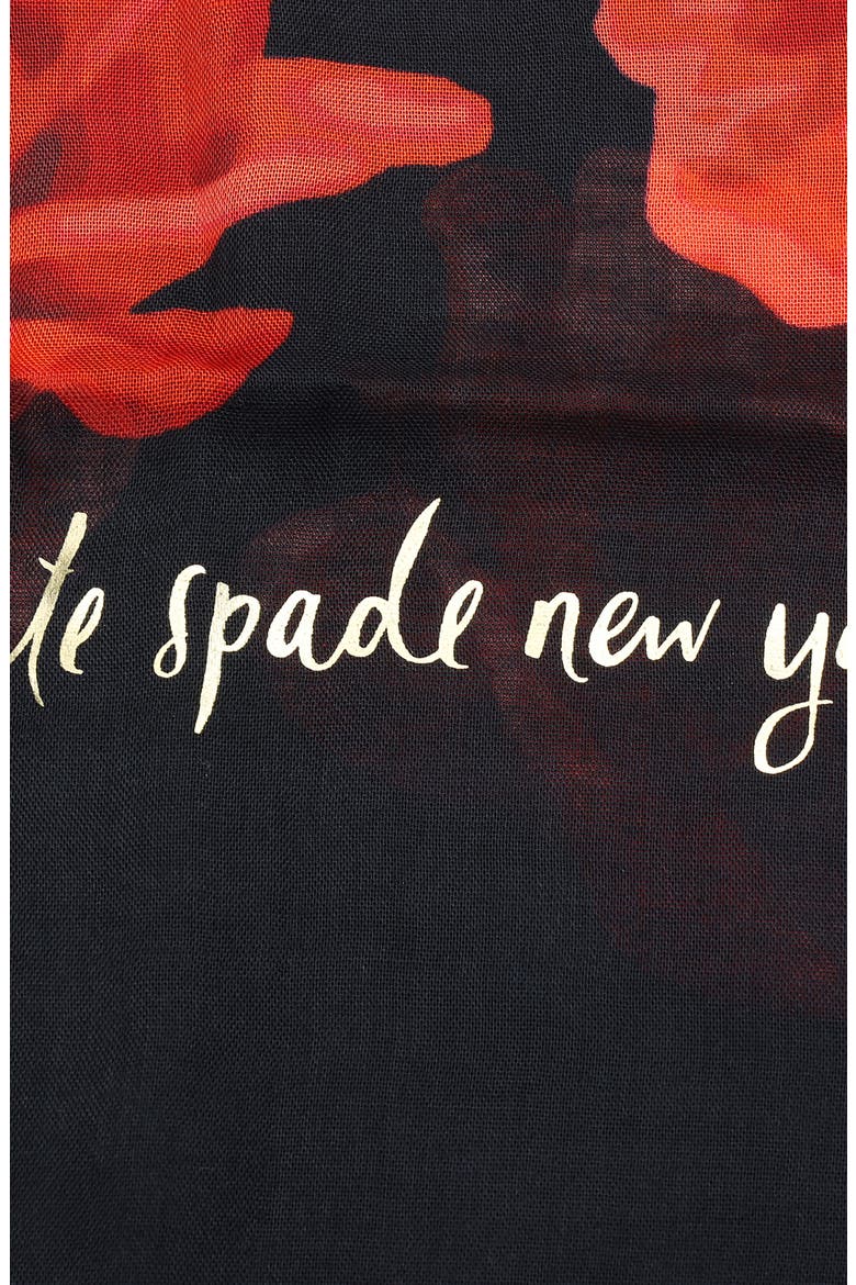 charming rose oblong scarf, Alternate, color, PLANETARY NAVY