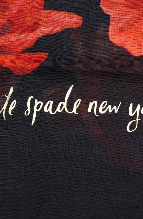 Kate Spade Women's Charming Rose Oblong Scarf In Planetary Navy