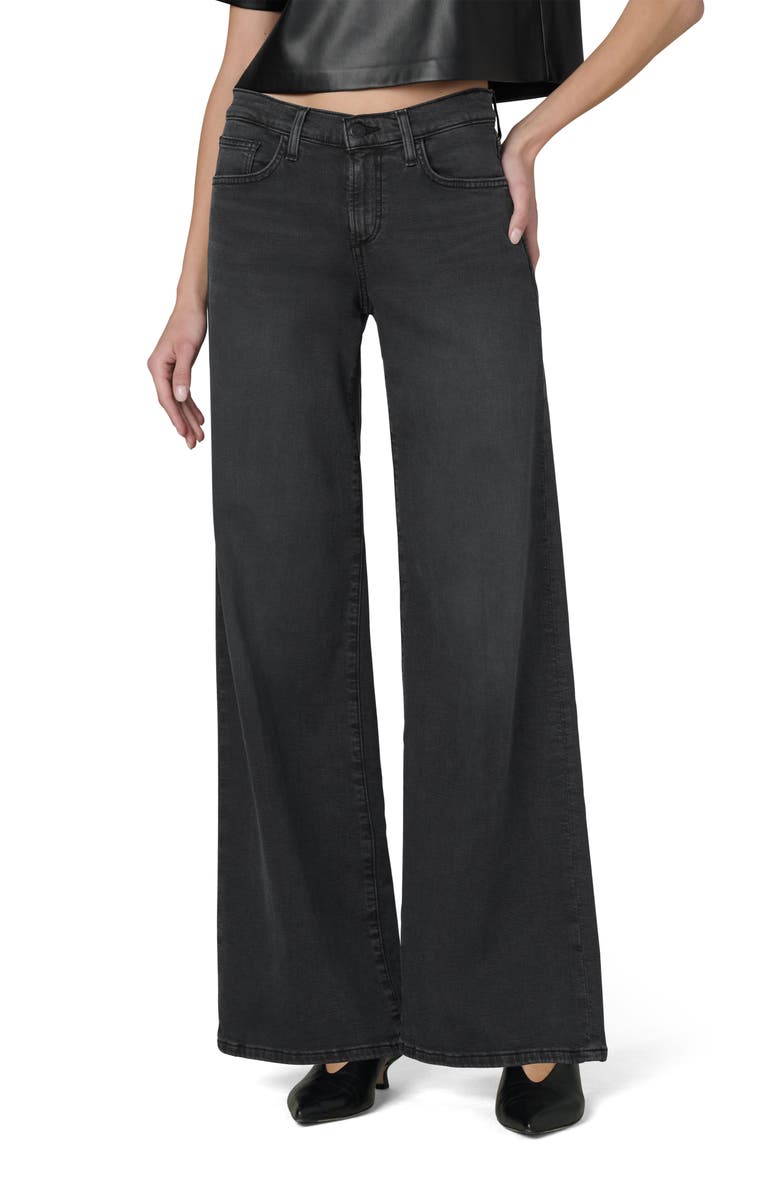 Joe's Jeans The Lou Lou Low Rise Wide Leg Jeans, Main, color, Black Cat
