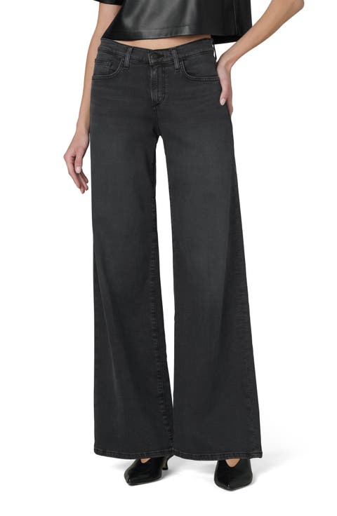 The Lou Lou Low Rise Wide Leg Jeans (Black Cat)