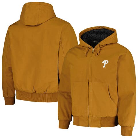 Men's Dunbrooke Brown Philadelphia Phillies Dakota Work Full-Zip Hoodie Jacket