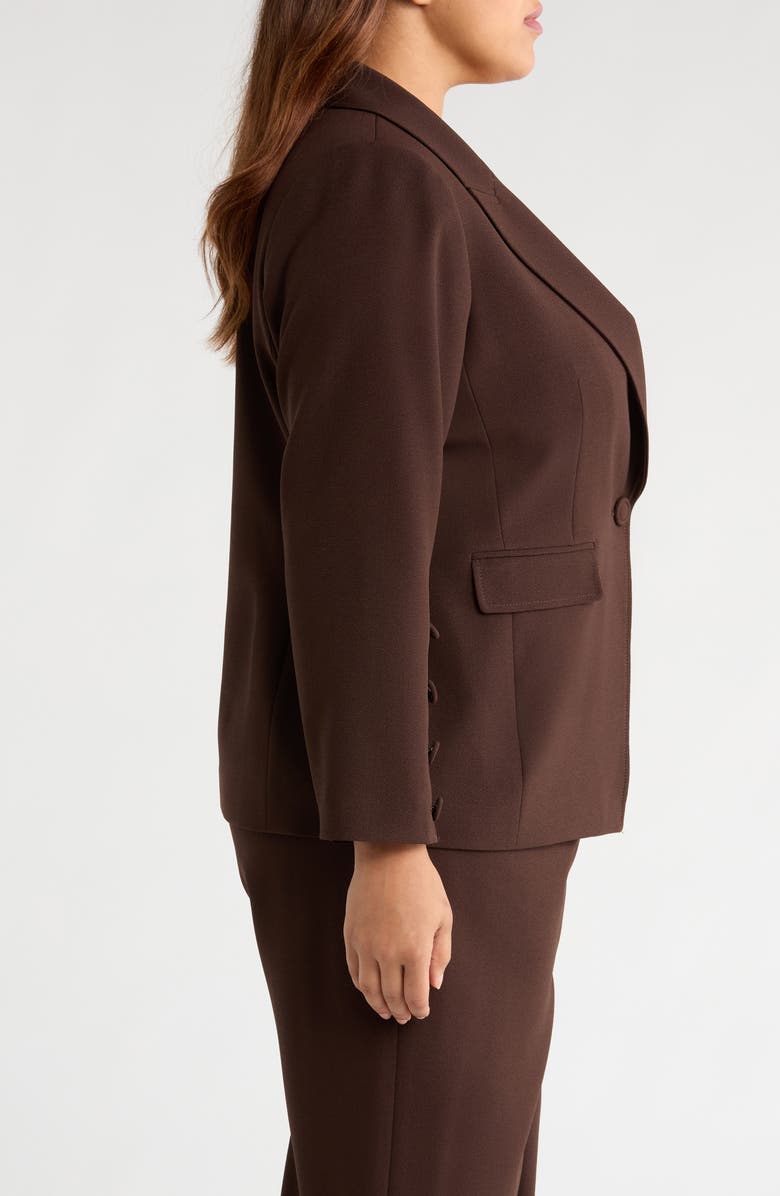 Tahari ASL One-Button Blazer, Alternate, color, Espresso