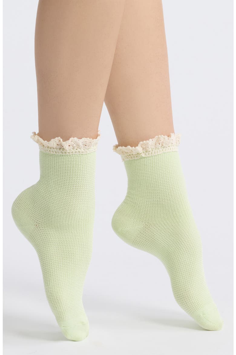 Beloved Waffle Knit Ankle Socks, Alternate, color, COCOA