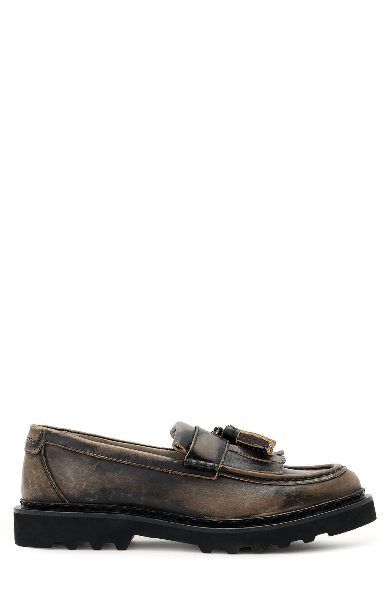 AllSaints Skiff Tassel Loafer, Alternate, color, Washed Black