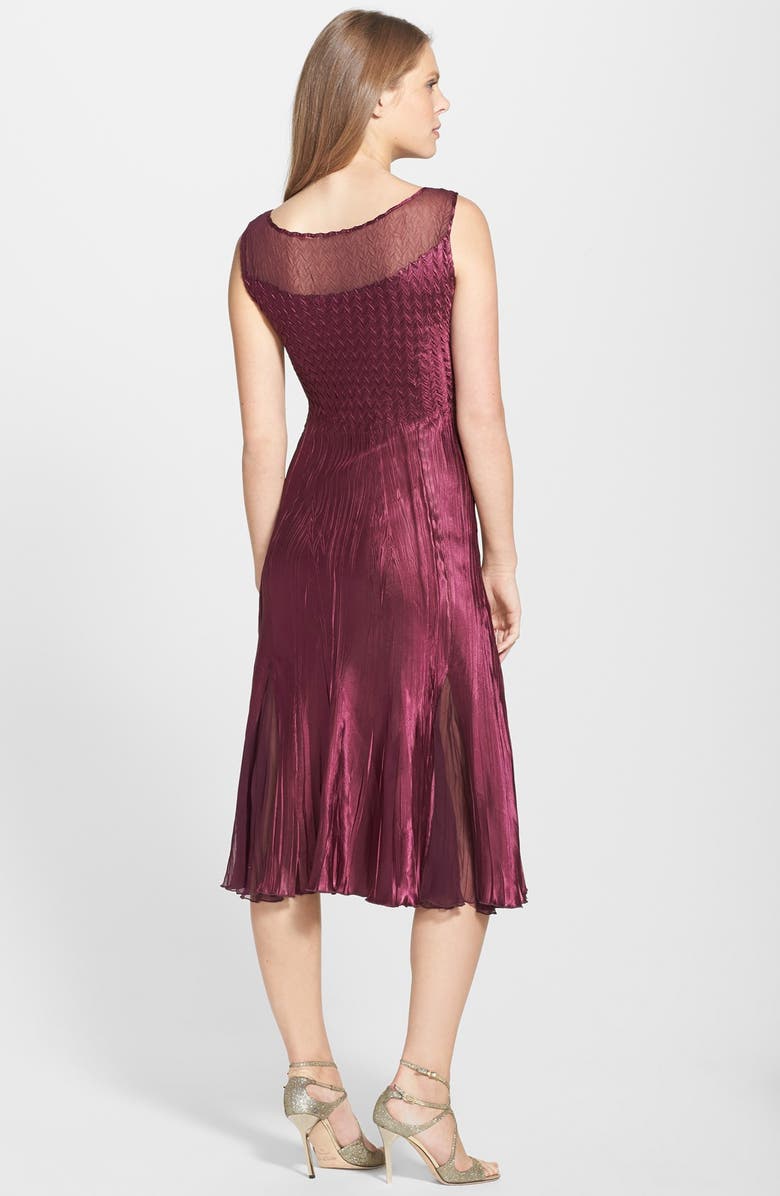 Komarov Pleated Charmeuse Dress & Chiffon Jacket, Alternate, color, 