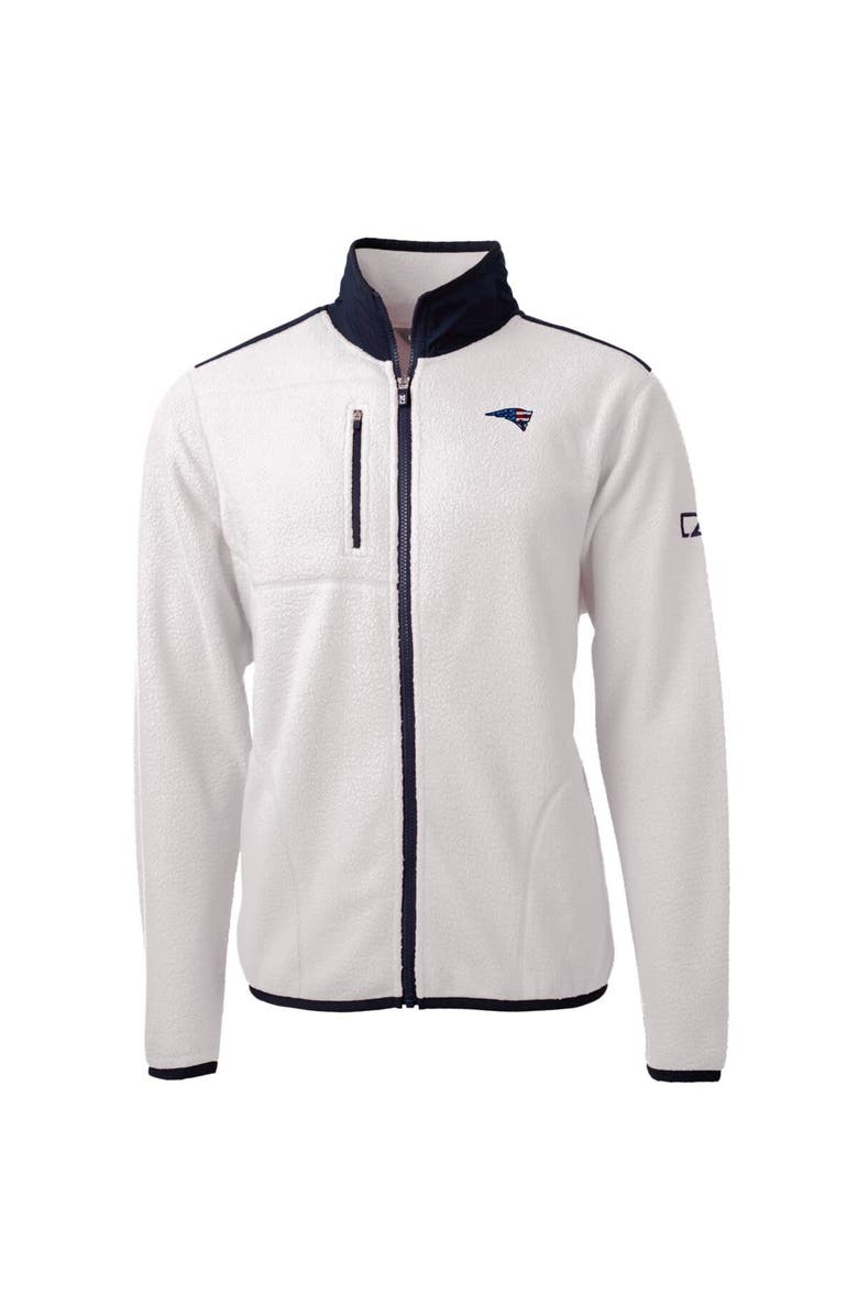 Cutter & Buck Men's Cutter & Buck Cream New England Patriots Big & Tall Cascade Eco Sherpa Fleece Full-Zip Jacket, Alternate, color, 