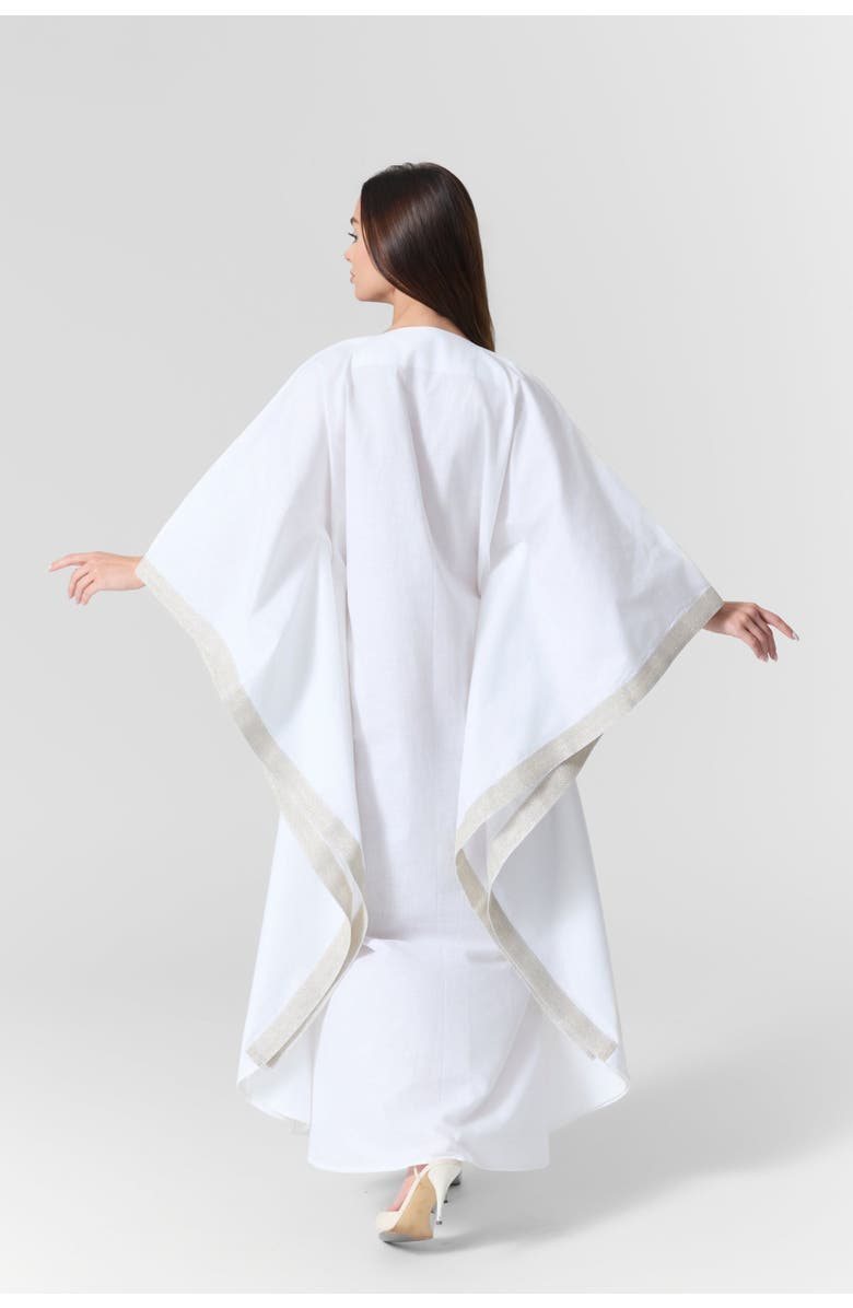 Le Fafo Luna Linen Kaftan Gown, Alternate, color, White