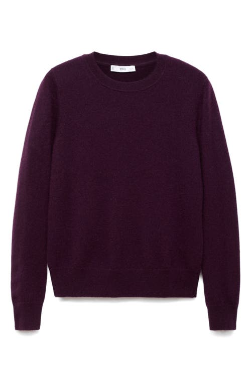 Mango Crewneck Cashmere Sweater In Burgundy