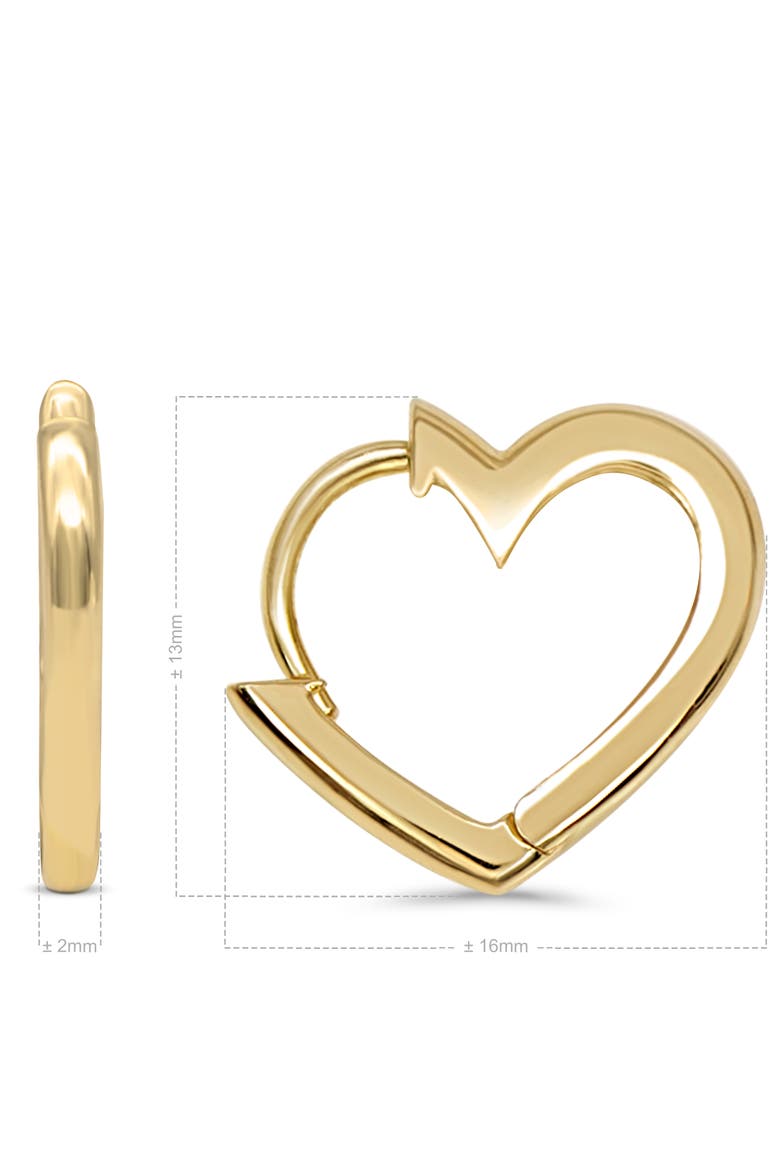 Heart Hoop Earrings in 14K Gold, Alternate, color, Yellow Gold