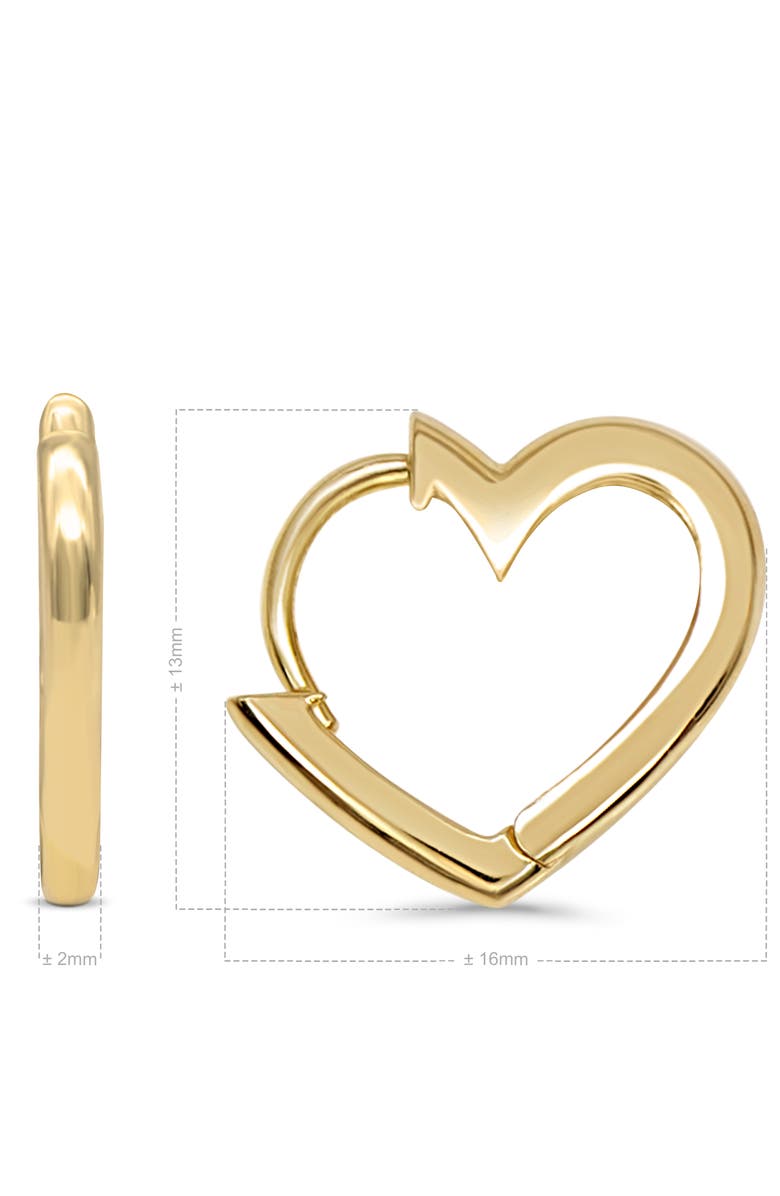 DEVATA Heart Hoop Earrings in 14K Gold, Alternate, color, Yellow Gold