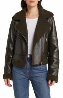 Vigoss Faux Shearling Moto Jacket