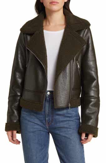 Vigoss Faux Shearling Moto Jacket