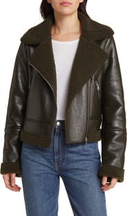 Vigoss Faux Shearling Moto Jacket