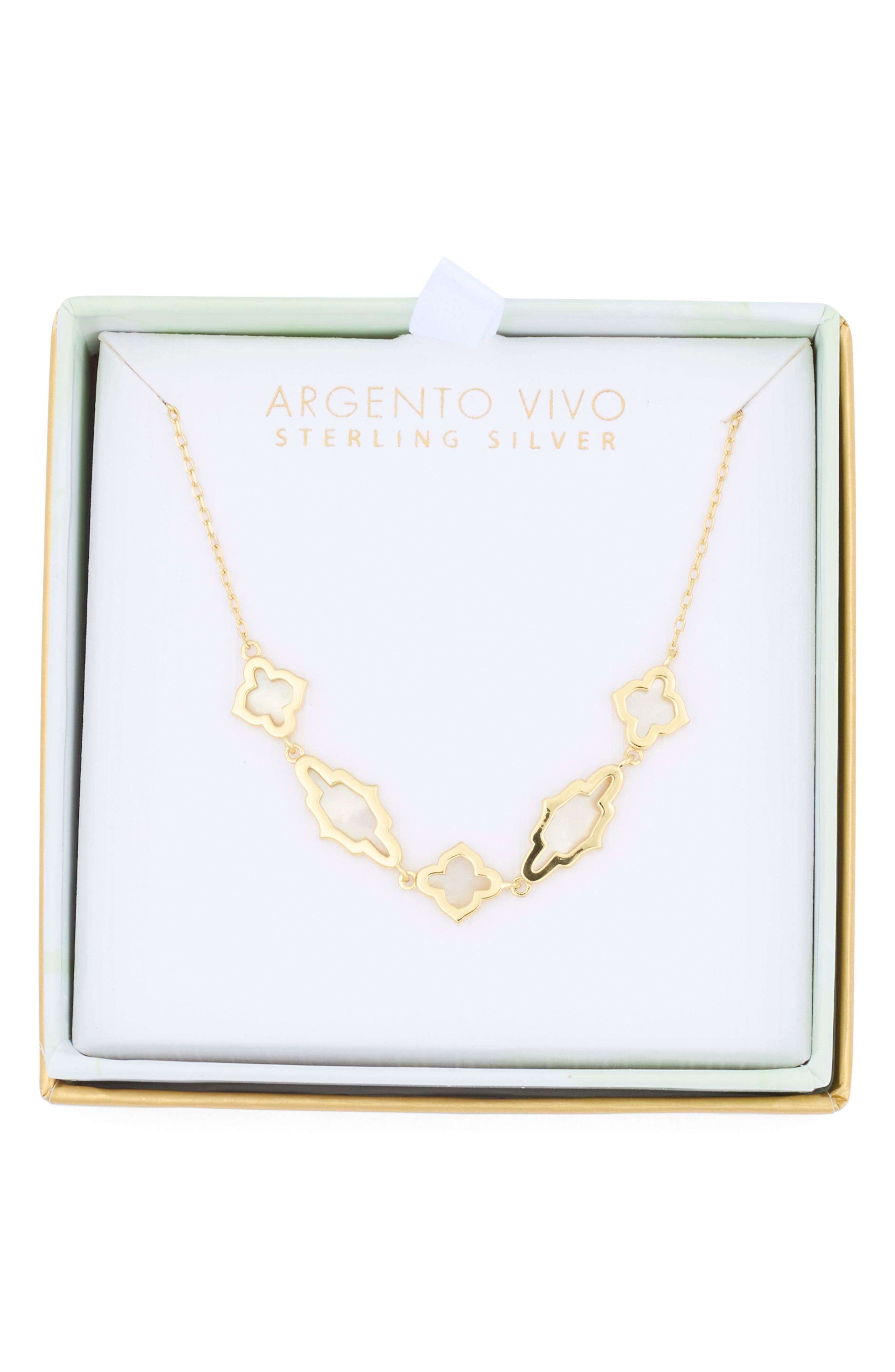 Argento Vivo Sterling Silver Mother of Pearl Quatrefoil Necklace
