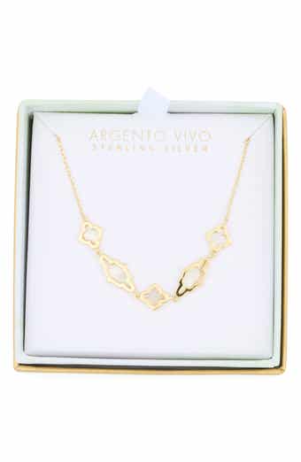 Argento Vivo Sterling Silver Mother of Pearl Quatrefoil Necklace