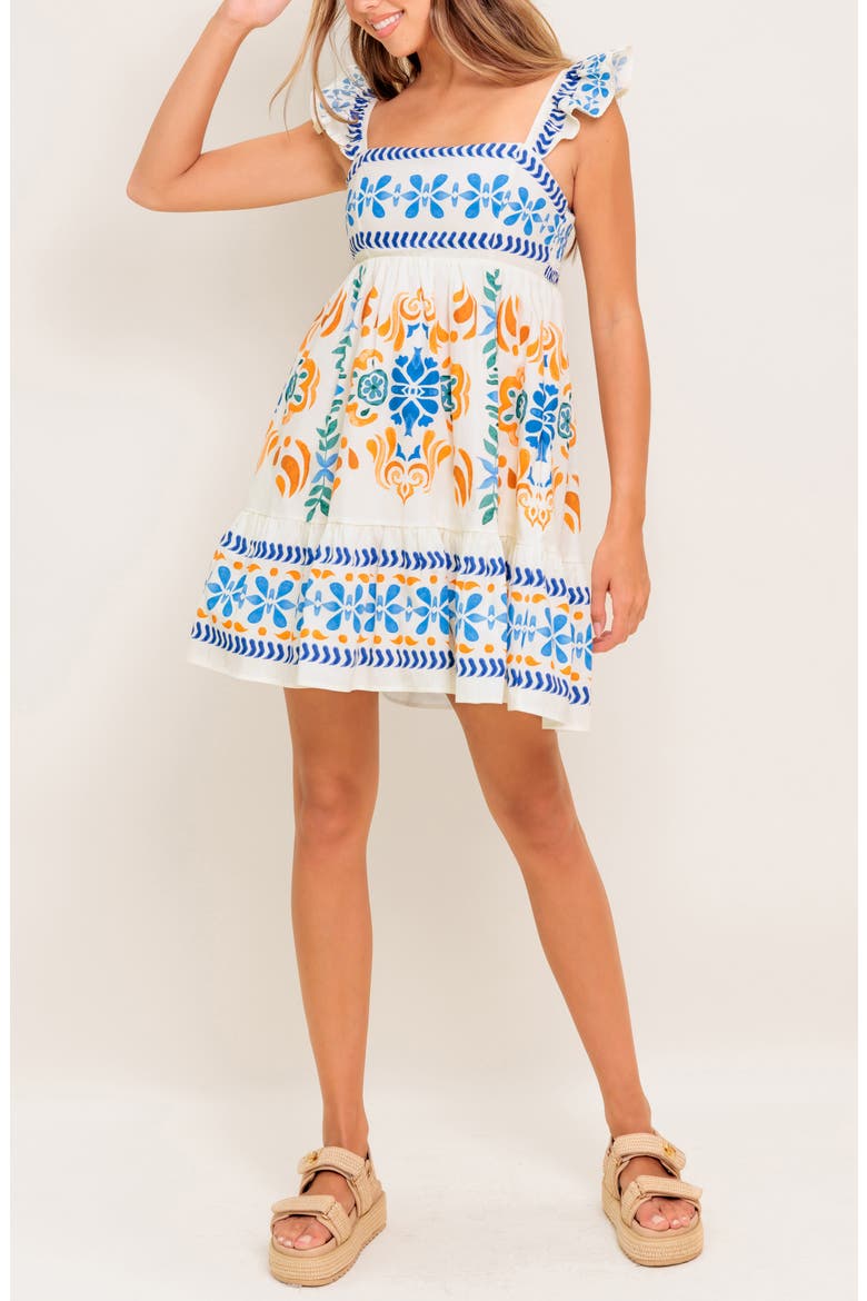 Print Minidress, Alternate, color, IVORY